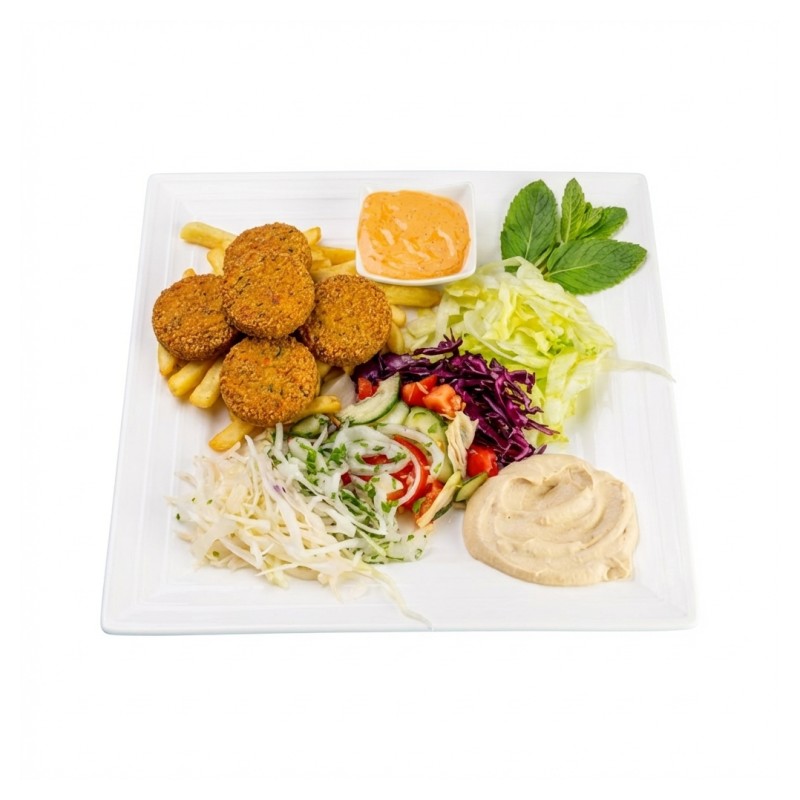 Salade Avec Pain Grillé Et 6 Falafels
